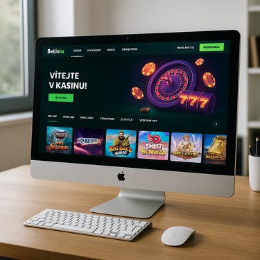 Betinia - Moderní design platformy - Desktop rozhraní